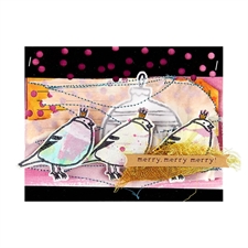 Spellbinders BetterPress Plate & Die Set - Dina Wakley / Merry, Merry, Merry Bird